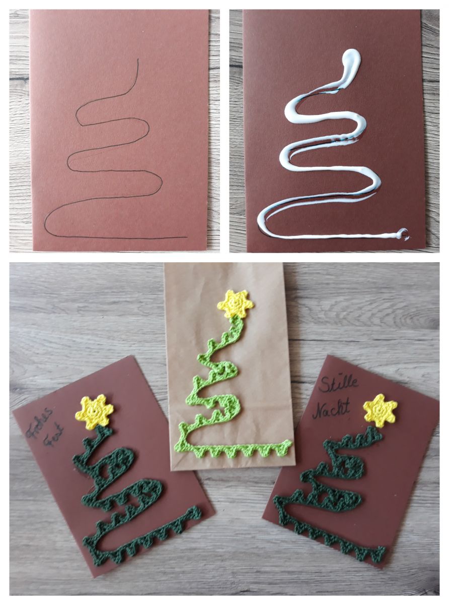 Blog-Inhaltsbild für 'Weihnachtskarte, kostenlose Häkelanleitung'